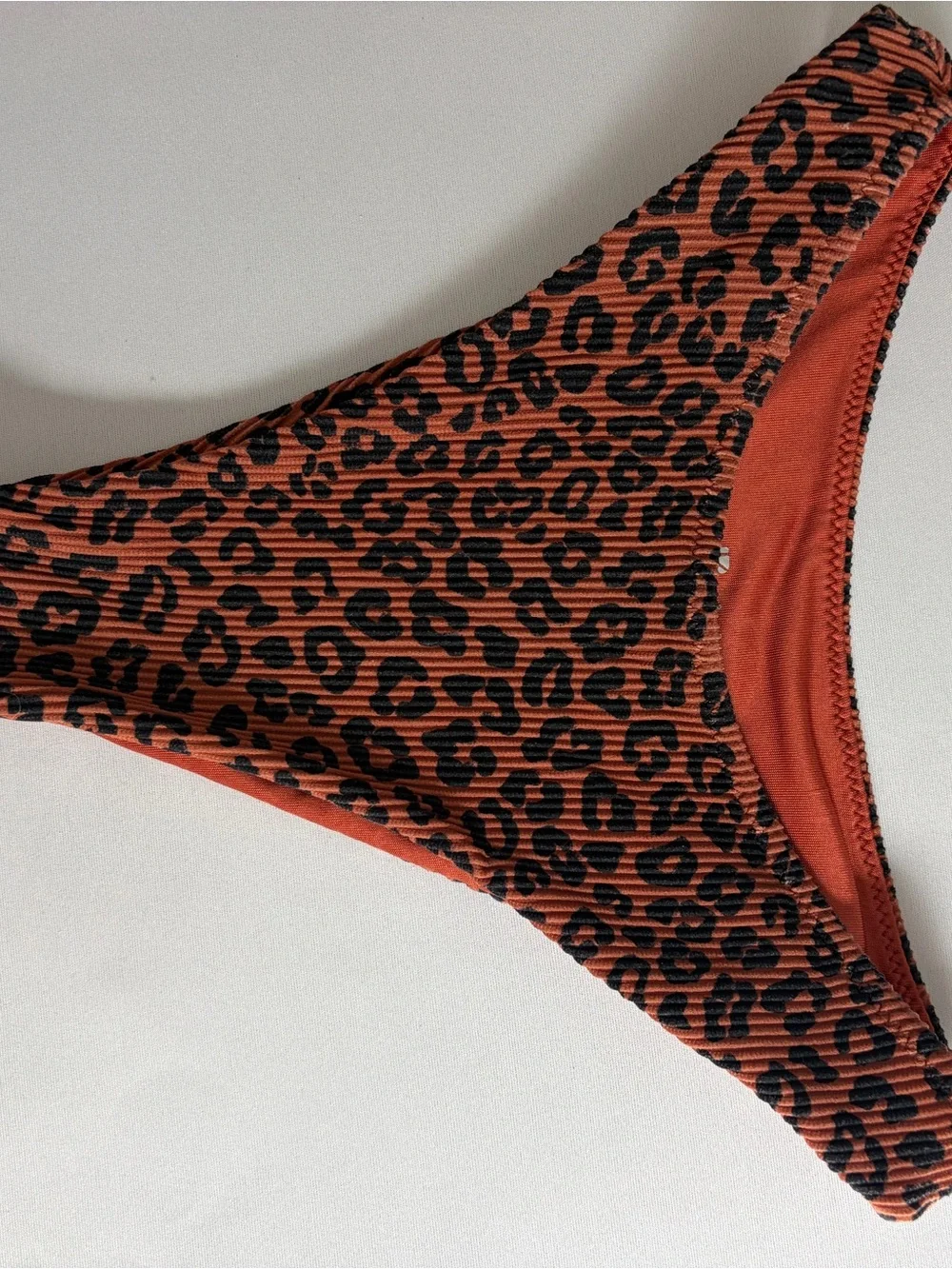 Buffbunny Rust Leopard Ribbed Bikini Set